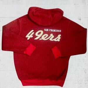 NFL Men’s Red 49ers Fleece Lined Zip Up Hoodie Sweater Size Large